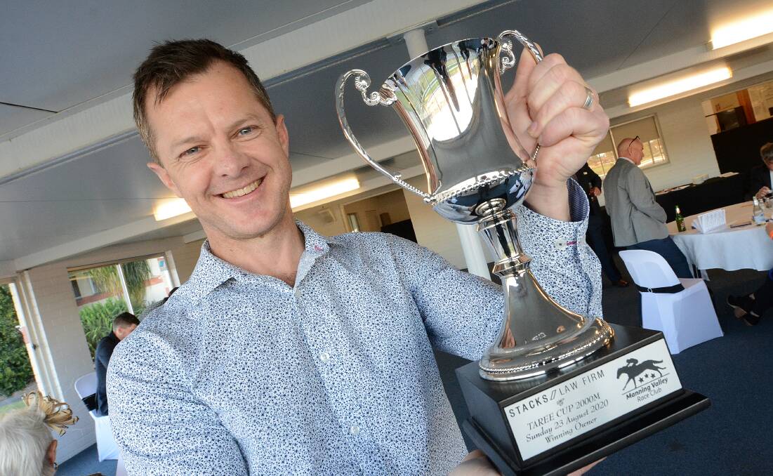 Newcastle trainer Jason Deamer with his first Taree Cup.