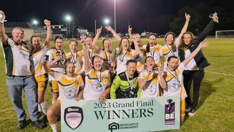 Cundletown celebrate their win over Tuncurry-Forster in last year's grand final played at Tuncurry.