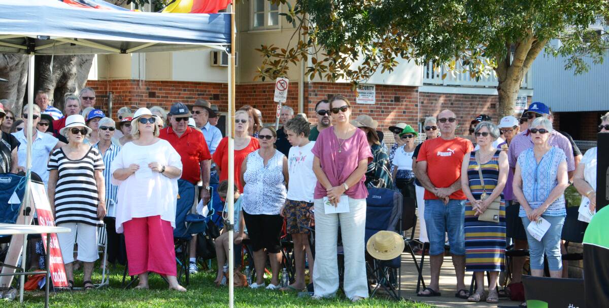 A section of the crowd at the 2020 Australia Day celebrations held in Taree.