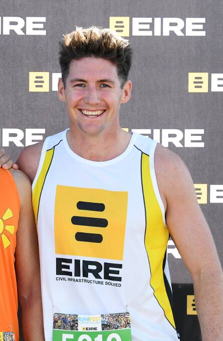 Luke Murray is all smiles after his fourth placing in the Treble Beach Buster at the Forster-Tuncurry Runfest in August.