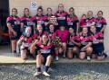 Manning Ratz win the Lower North Coast women's 10s rugby premiership trophy following their defeat of Gloucester in the grand final at Nabiac