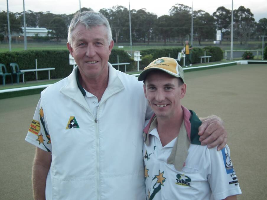 Champions: Warren Cocksedge and Nathan Butler from Taree Leagues won the Zone 11 open pairs championship.