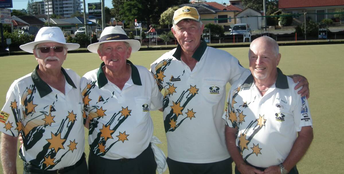 Zone 11 open fours champions Robert Austin, Fred Martin, Warren Cocksedge, Phil Lindfield (Taree Leagues).