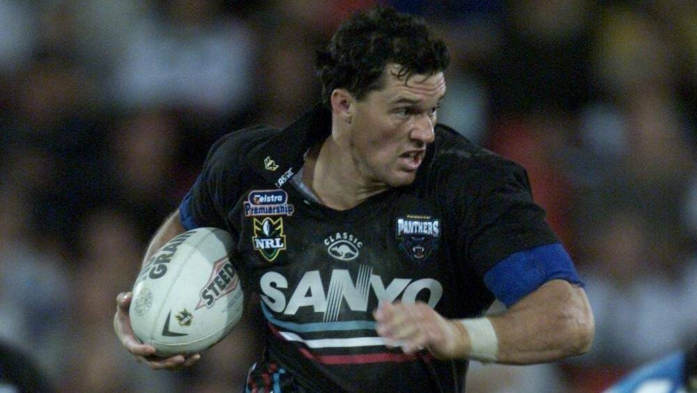 Matt Adamson makes a run during his days with the Penrith Panthers.