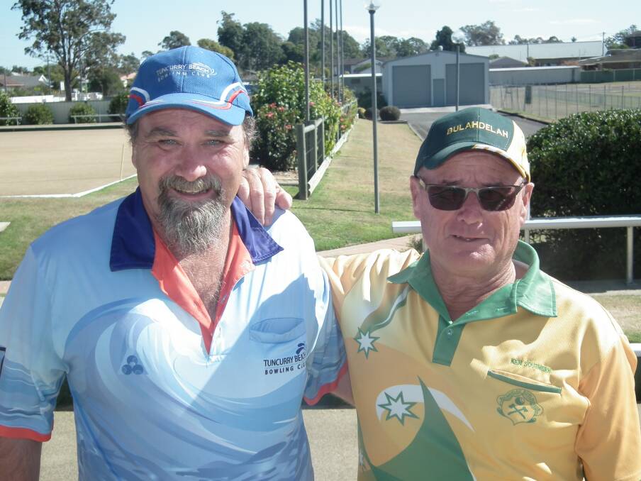 President's Reserve singles champion Jared Small (left) from Tuncurry Beach with runner-up Ken Southern from Bulahdelah.
