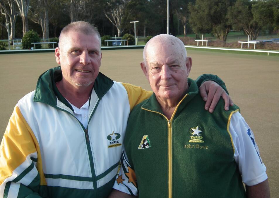John Bown and Steven Crain (Taree Leagues) scored an emphatic win in the final of the president's reserve pairs.