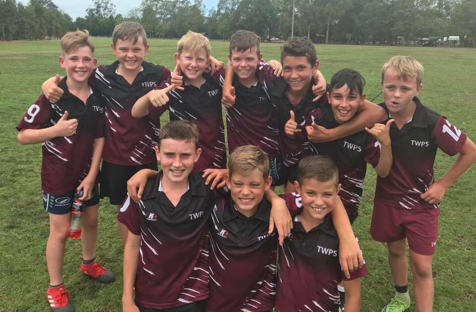 Taree West Public School's touch football team after their win in the Hunter final. They head to Sydney for the State finals next week.