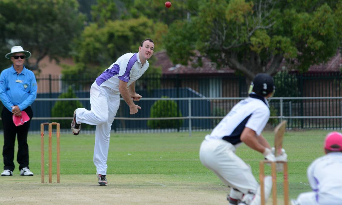 Ricky Campbell bowling for United in a Manning first grade clash last season. He'll lead United into the McDonalds Premier League competition this summer.