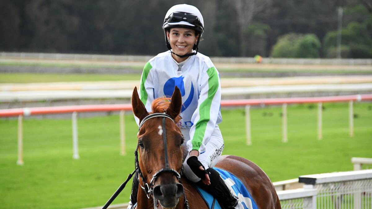 Apprentice Anna Roper after his 100th race win achieved at Taree in January.