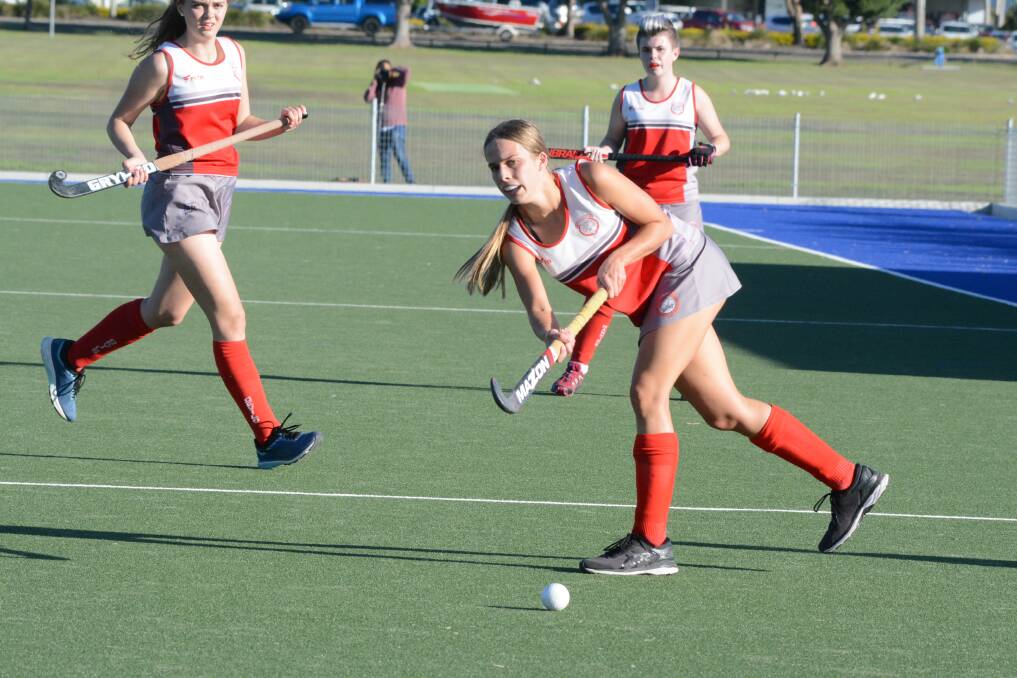 Manning's Bree Pensini puts her side on the attack during the final against Nepean. 