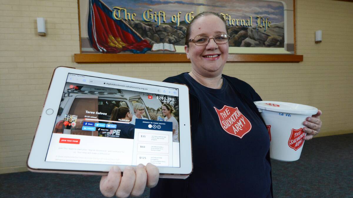 Taree Salvation Army Major Sandy Hogg urged the community to get behind the 2020 Red Shield Appeal. Photo: Scott Calvin.
