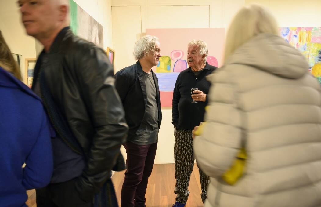 Stephen Michael King and Ken Done at the opening of their exhibitions at Manning Regional Art Gallery. Photo by Julie Slavin