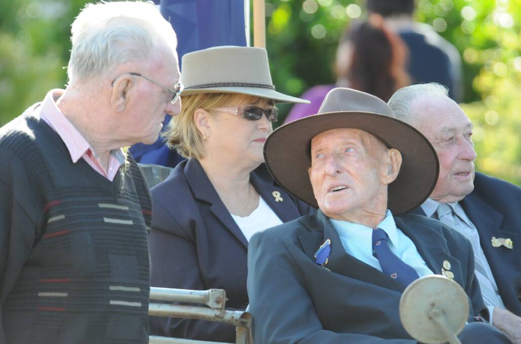 Ex-serviceman the late Curley Wamsley pictured at the 2013 Wingham Anzac Day march.