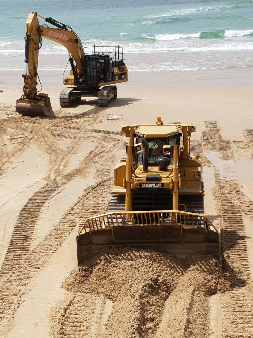 Second sand scraping trial for Old Bar Beach