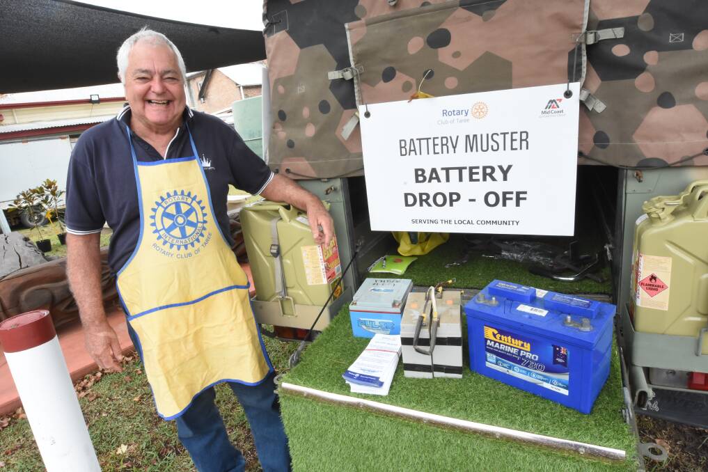 Rotary collects old batteries for recycling