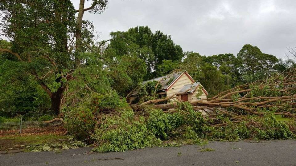 The church at Moorland. Photo by Lyn Schneider. Lyn said there were plenty of trees down but only the church as damaged.