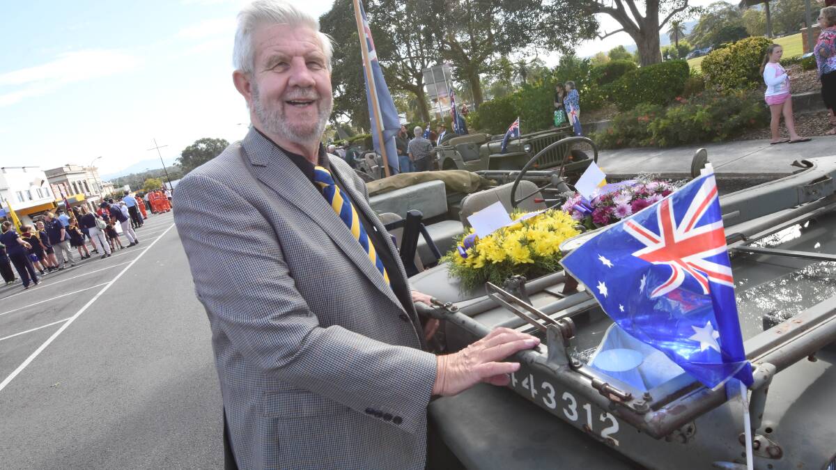 Ron Irwin readies to take part in the main Anzac Day march and service at Wingham. Photo Scott Calvin