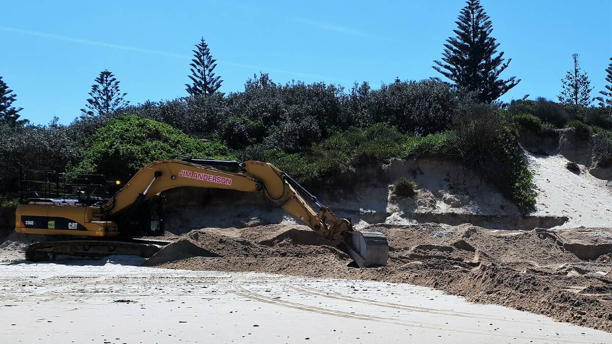 A sand scraping trial was conducted on Old Bar Beach, commencing in October 2018.