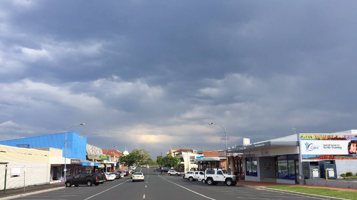 Looking down Pulteney Street, Taree on Friday afternoon.
