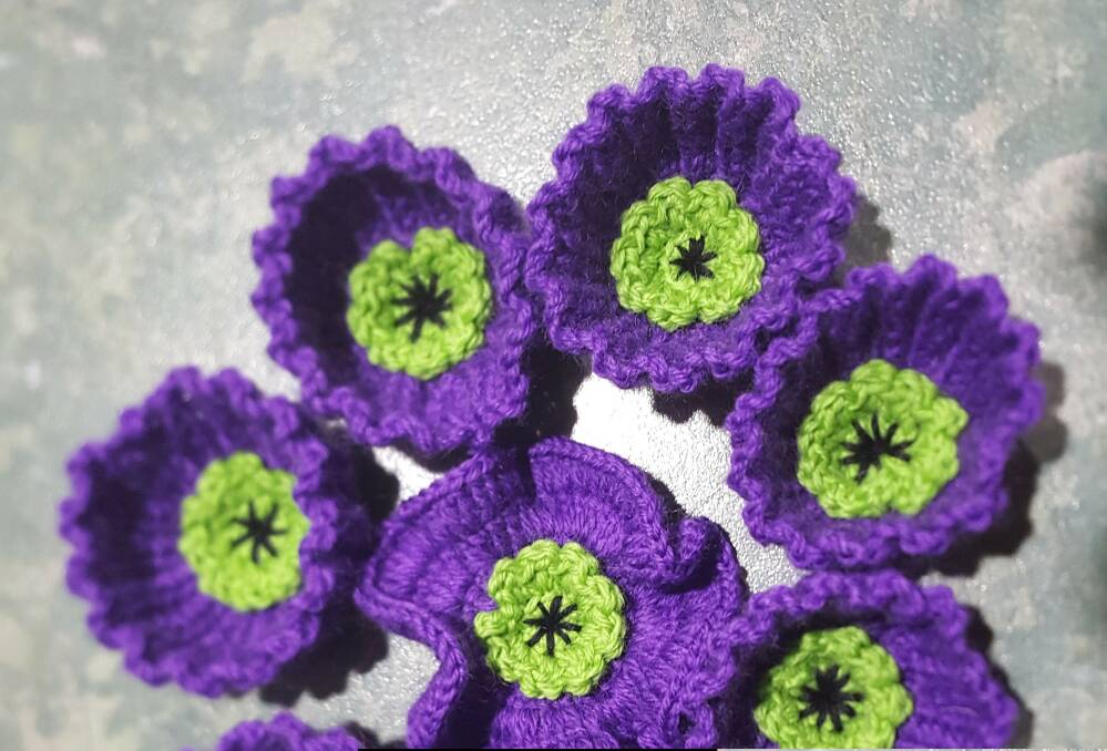 Poppy project: If you would like to participate by making a purple poppy or two, why not make one for yourself also and wear it this Anzac Day to honour those animal “diggers”.
