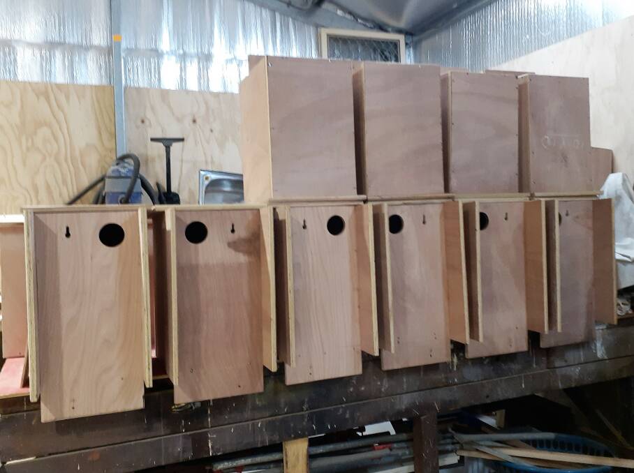 Wildlife boxes being constructed by Old Bar Men's Shed for TIDE and FAWNA. See story below.