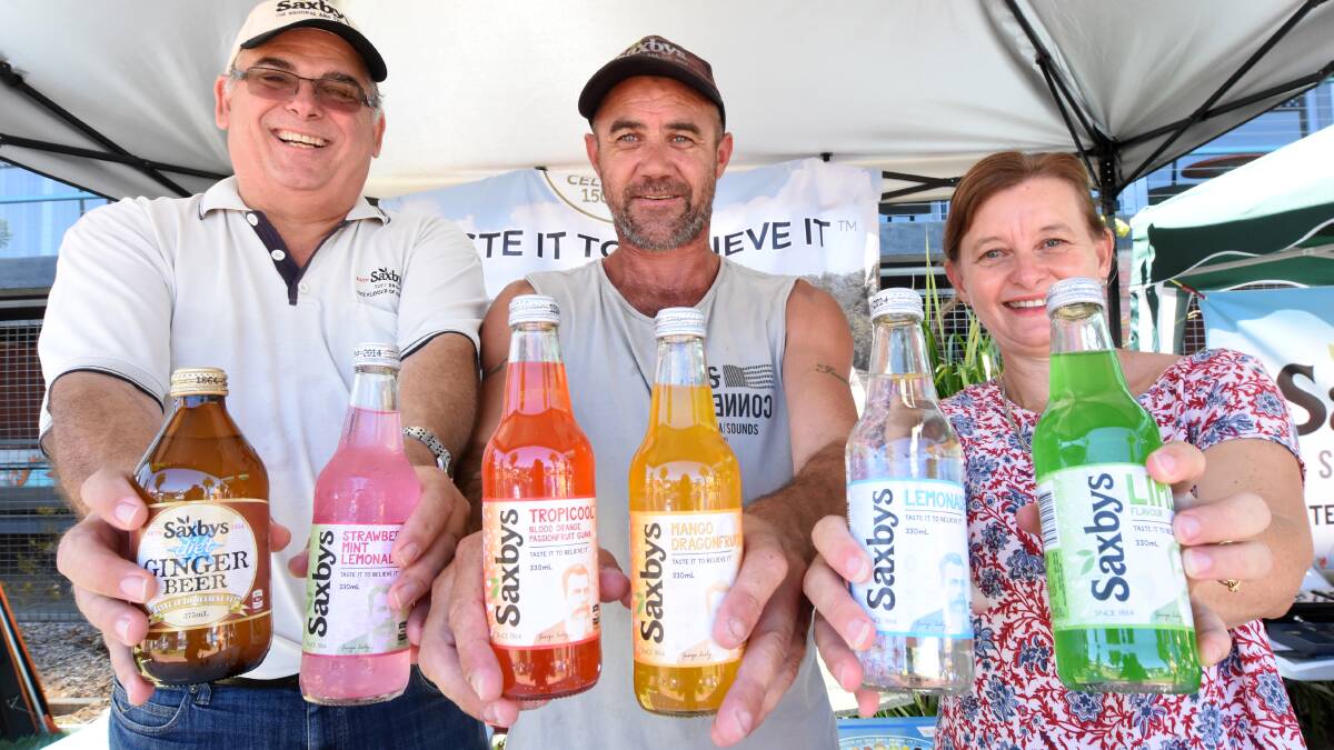 Ian Turner, Steve Clarke and Donna Johnston from Saxbys. Saxby's Soft Drinks had the most popular tastings during the day plus their donation of water kept volunteers and vendors hydrated.