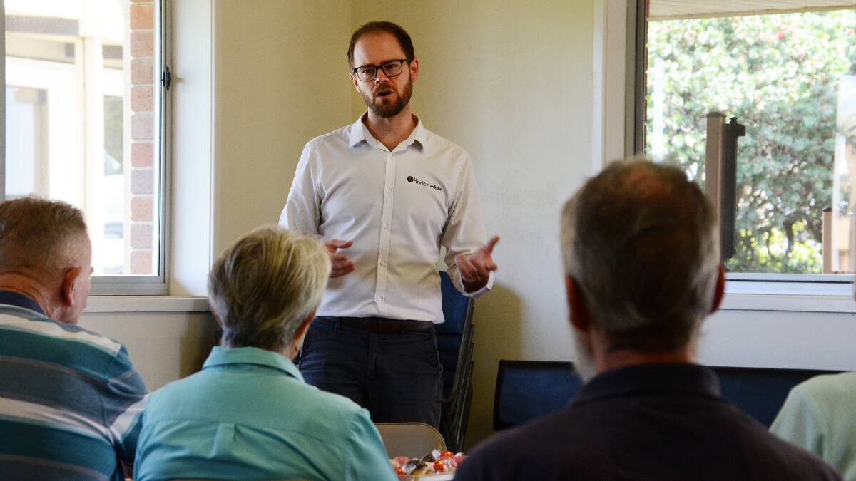 John Stevens from Kinetic Medicine was the guest speaker at last Friday's inaugural Parkinson's support group meeting at Taree.