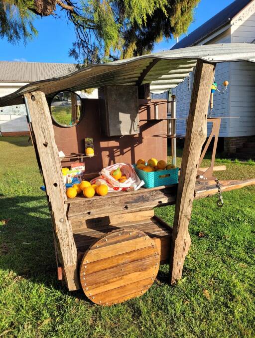 Coopernook's share cart has hooks, shelves and storage space for the community to use for sharing excess produce.