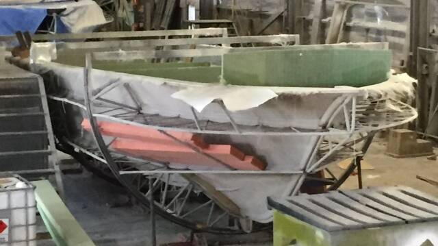 The search and rescue vessel hull in mould.