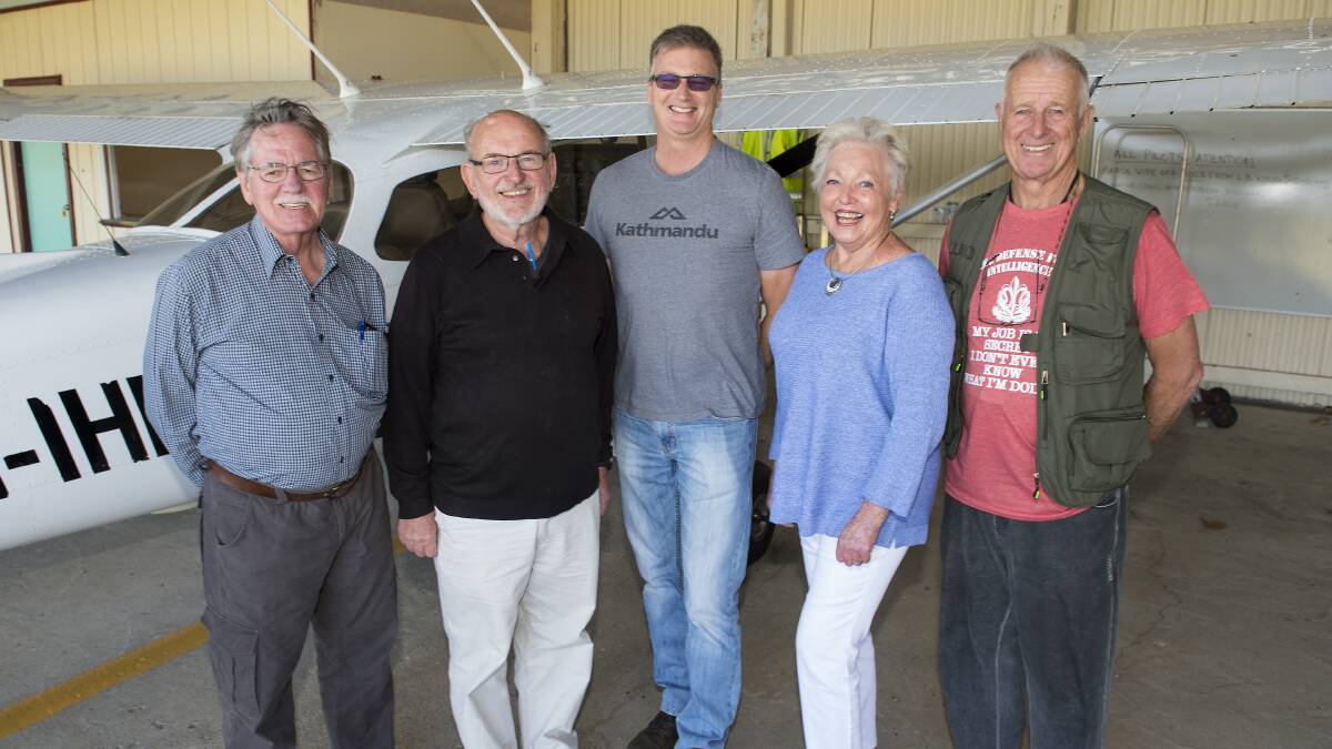 Aero club's chief flying instructor Mike Nolan with board members Richard Wilson, Mark Drury, Marj Gillespie and Richard Gliddon.