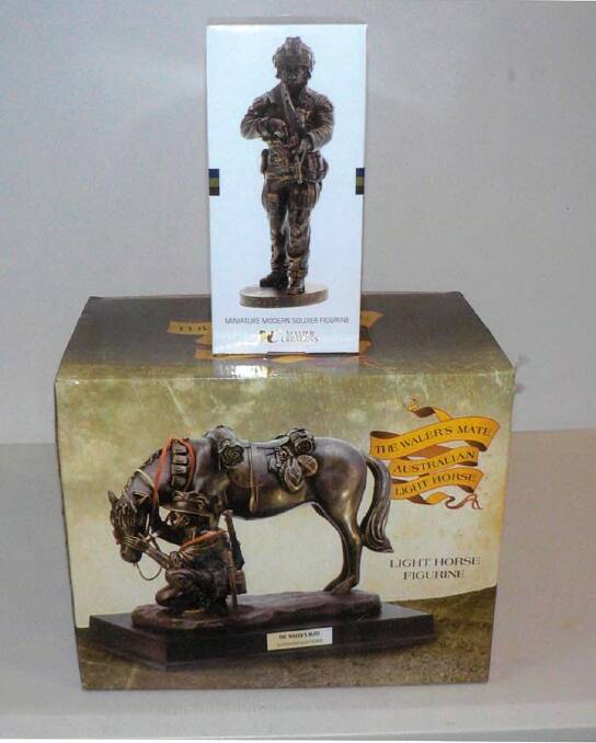 These figurines are prizes in the Taree RSL Sub-branch raffle, drawn after the Remembrance Day service at Club Taree.