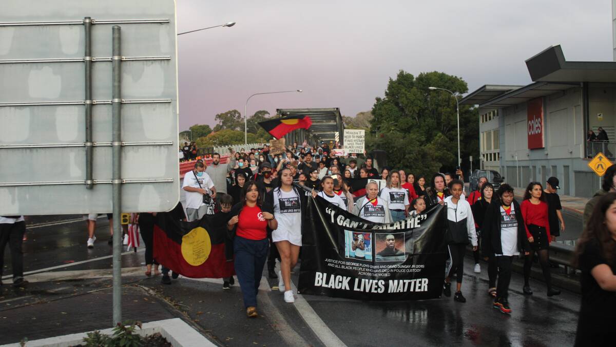 Around 300 people gathered in Kempsey on Friday, July 3 as part of the #BlackLivesMatter and #IndigenousLivesMatter movement. Photo Lachlan Harper