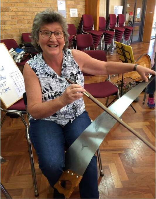 Cheryl's saw playing features as one of the instruments in U3A Folk Circle
