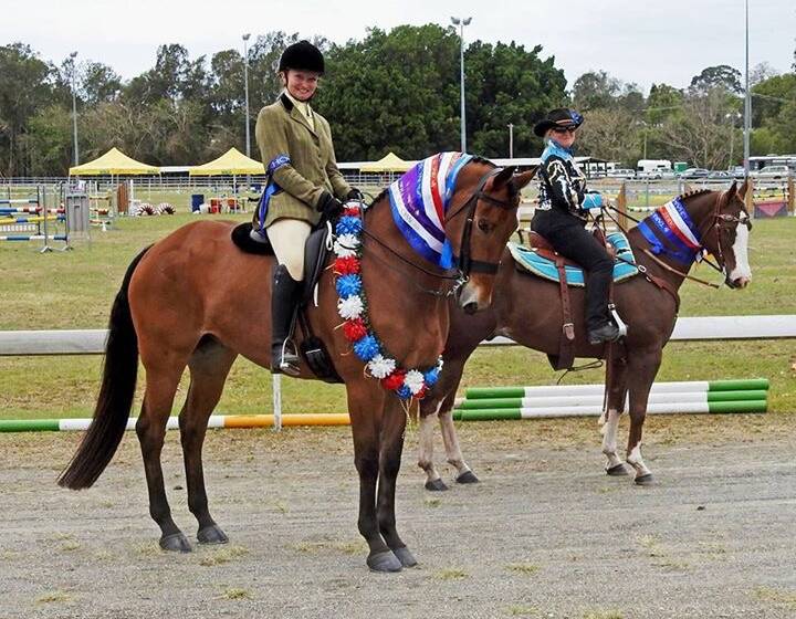 Multi ribbon winner at the Taree Show, Krystal Sowter and Caprice Delavie.