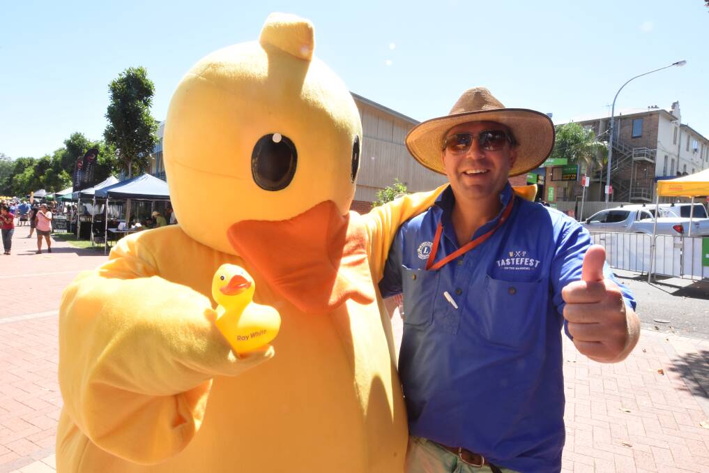 Keeping their cool were Captain Duck and TasteFest volunteer Rob Chapman.