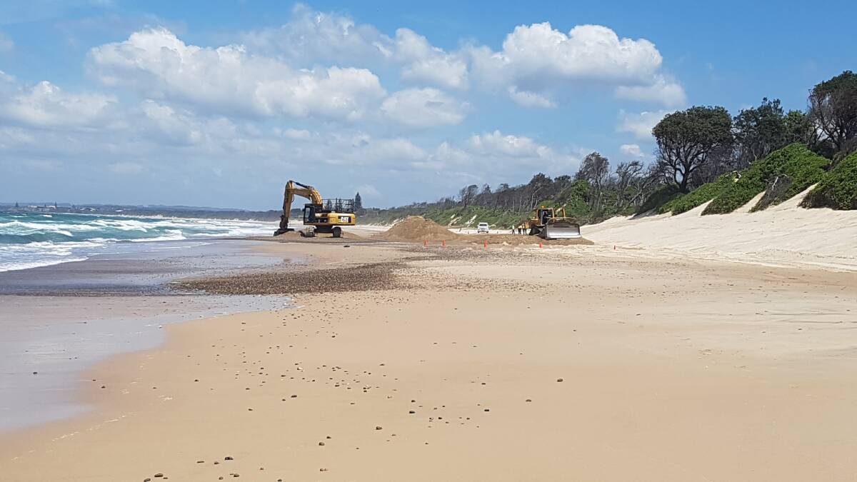 The Beach sand scraping trial in progress during November 2018.