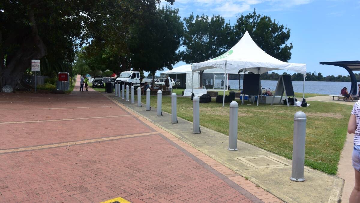 Marquees are being erected on Queen Elizabeth Park, Taree in readiness for TasteFest on the Manning on Saturday, January 13.