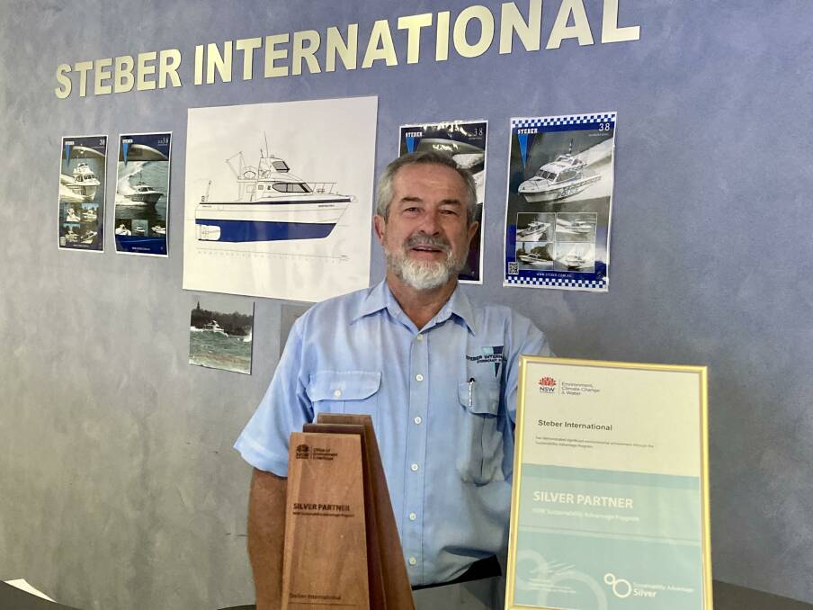 Taree boat manufacturer Steber International has obtained silver status in Sustainability Advantage Program with the then Department of Environment, Climate Change and Water. General manager Alan Steber is pictured with the accreditation certificate.