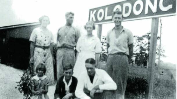 Aggie McClutchey treasures this rare photo of Kolodong Station, taken on a fun family day out in 1938, with her brothers and sisters. Bottom left: Agnes McClutchey (nee Neal), Earl and Albert Neal. Back left: Barbara, Alex, Edith and Clancy Neal.