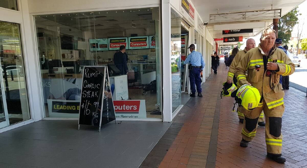 Motorcycle crashes into Taree shopfront