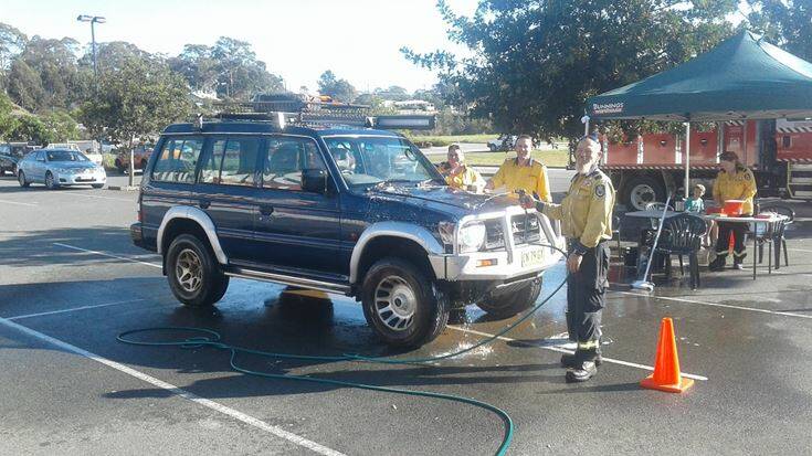 The Coopernook Rural Fire Brigade held a very successful car wash at Bunnings to raise funds to purchase much needed equipment. This was the first car of the day to receive a very good wash. Thanks to Bunnings there will be more car washes in future.