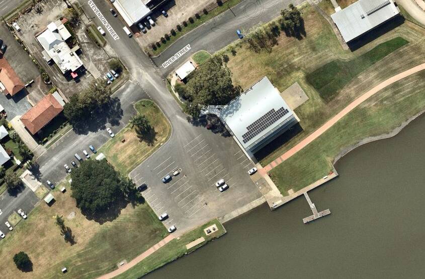The car park at Endeavour Place, near Manning River Rowing Club, will be partially closed while scaffolding is removed from Martin bridge. Image supplied.