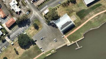 The car park at Endeavour Place, near Manning River Rowing Club, will be partially closed while scaffolding is removed from Martin bridge. Image supplied.