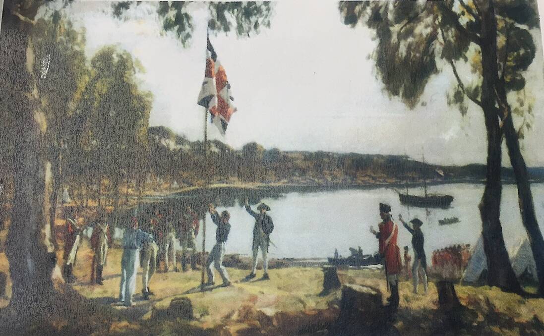One of the most reproduced images of the early colony, "The Founding of Australia. By Capt Arthur Phillip R.N. Sydney Cove, Jan 26th 1788", was painted by Algernon Talmage (1879-1939 in 1937.