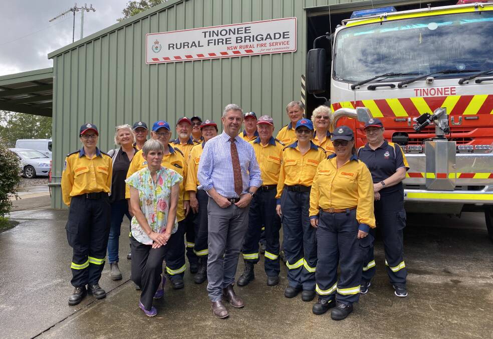 Lyne MP Dr David Gillespie with members of the Tinonee RFS