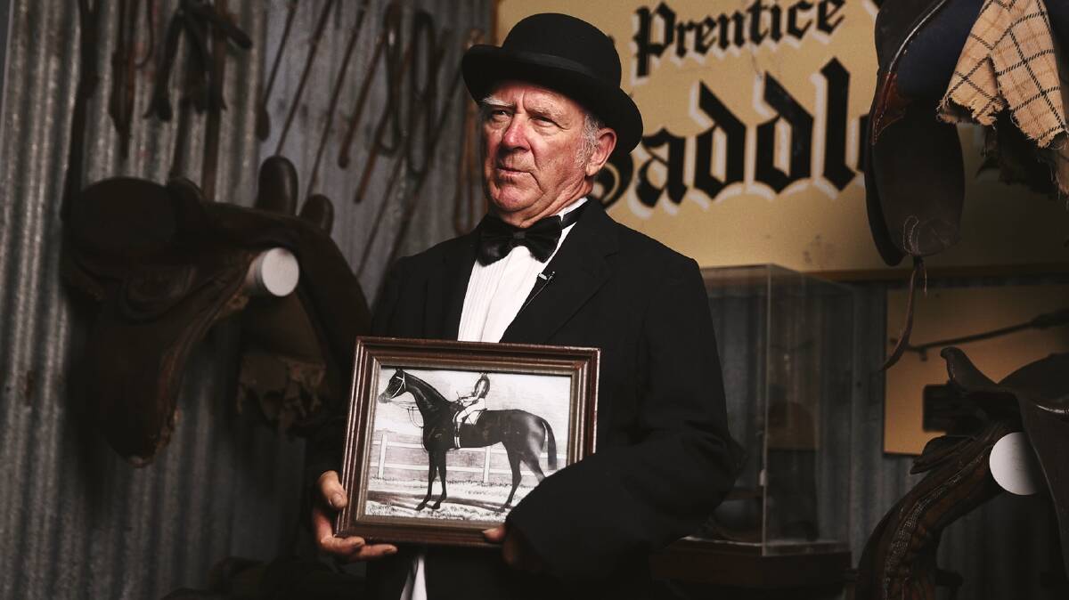 "The Manning's Contribution to the Australian Story" - screen capture of MVHS volunteer, Laurie Munro, playing Charles McDonald the owner of Zulu, winner of the 1881 Melbourne Cup. Image by Jake Davey.