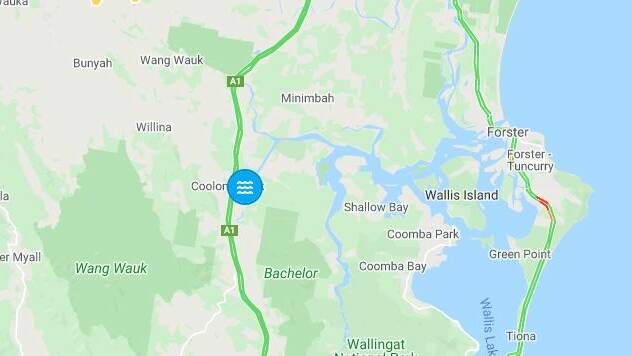 Live Traffic indicated flooding on the highway near Coolongolook on Friday.