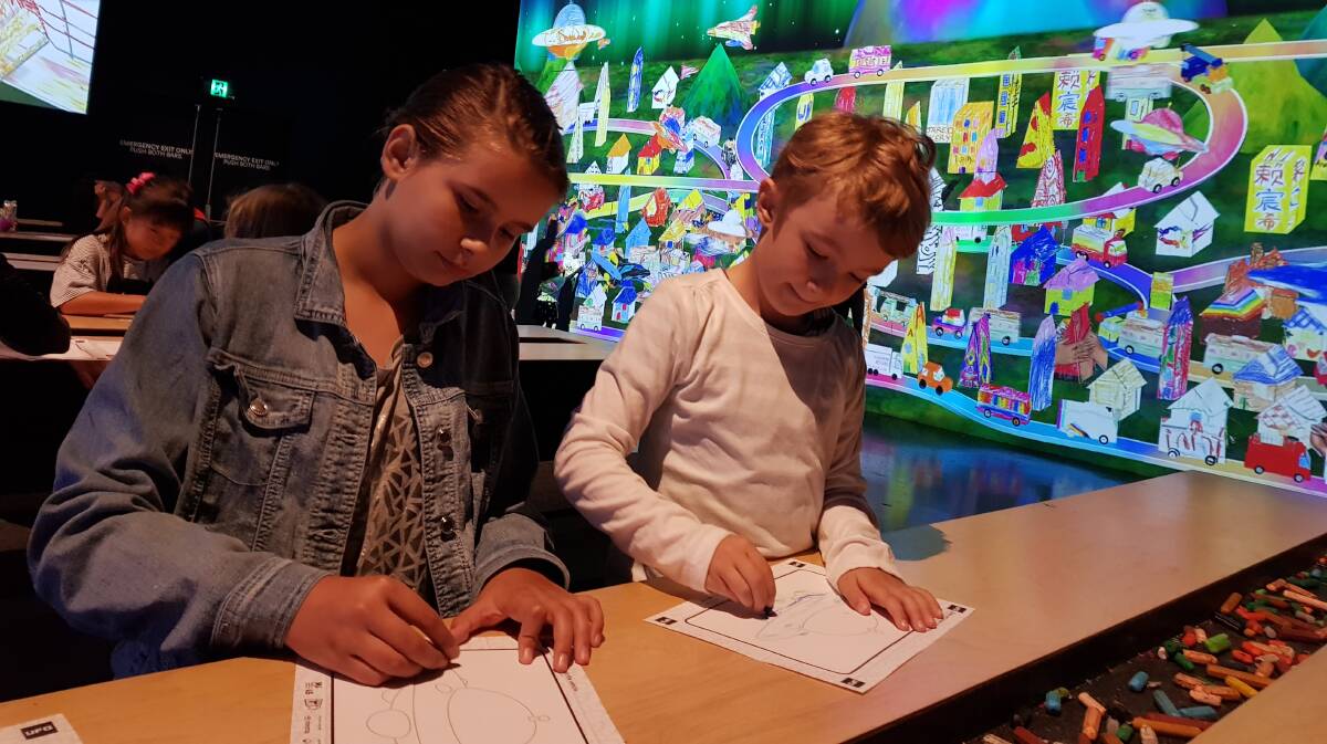 Leorah, 12, and her brother Benjamin, five, at the Powerhouse Museum.