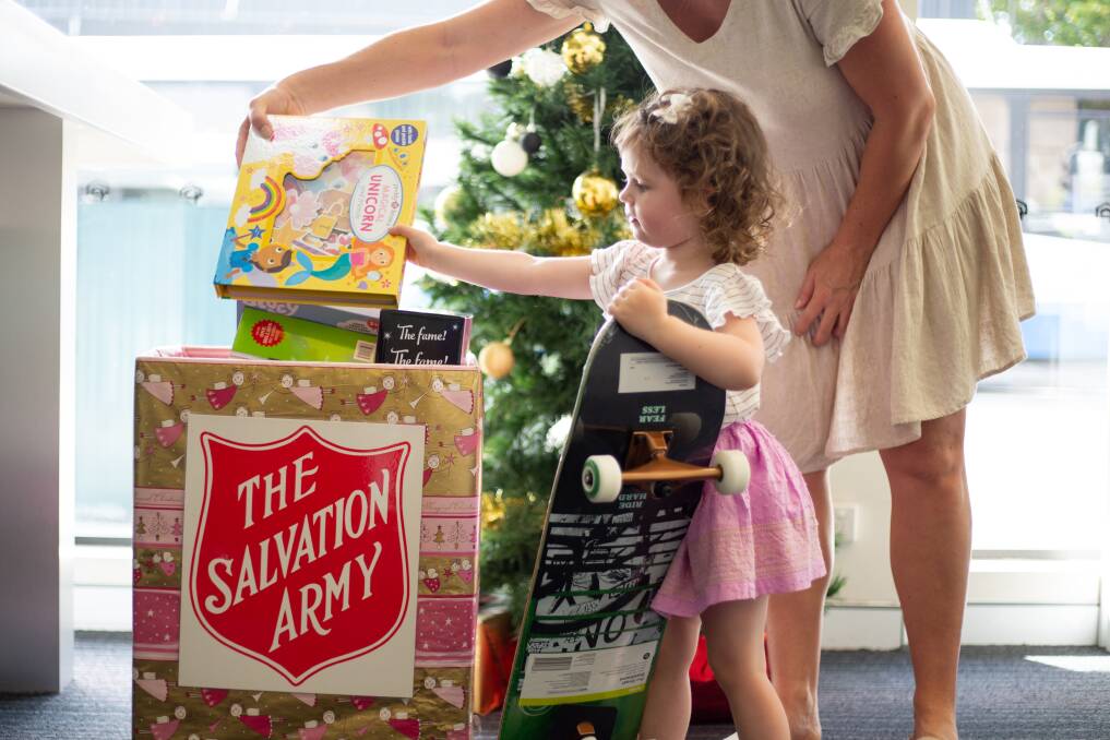 Toddler Elle might be little but shes giving big to Newcastle Permanents gift appeal to support The Salvos and families in need this Christmas.