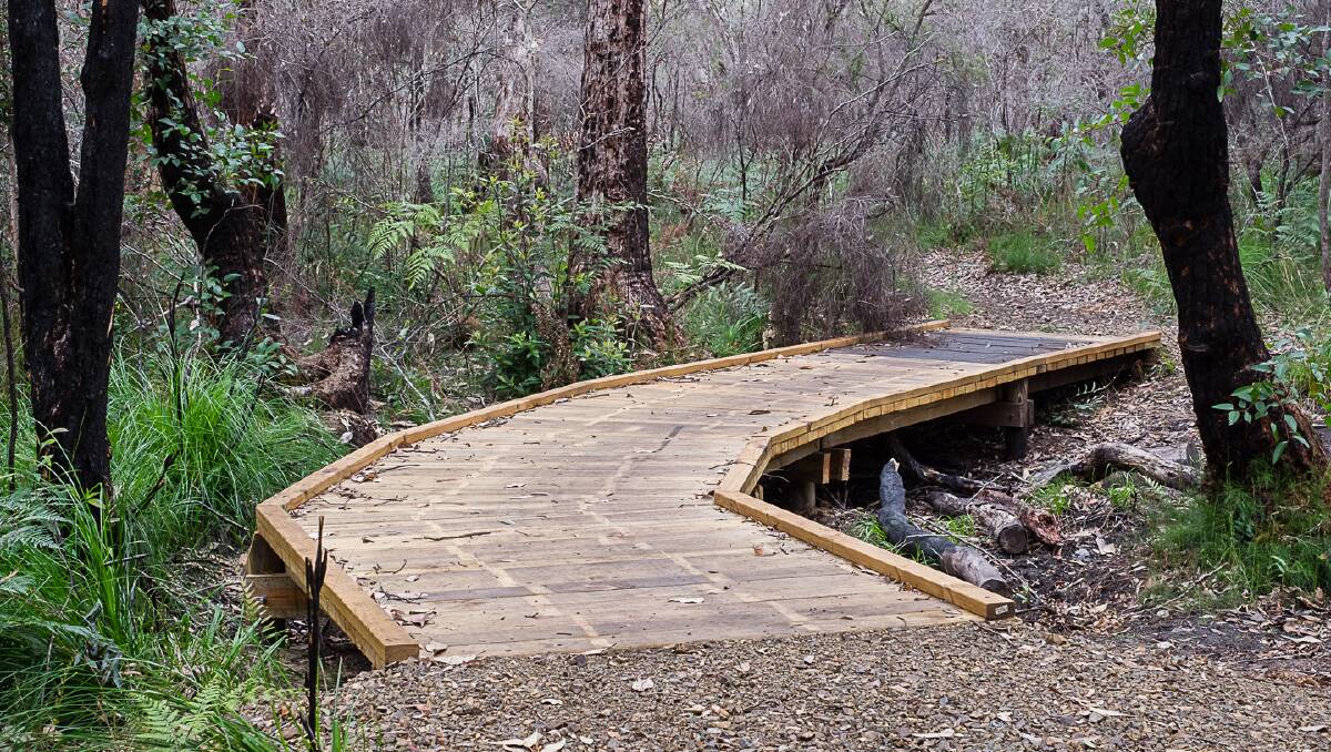 Bridges cross potential wetland areas on the Mud Bishop Walking Track.